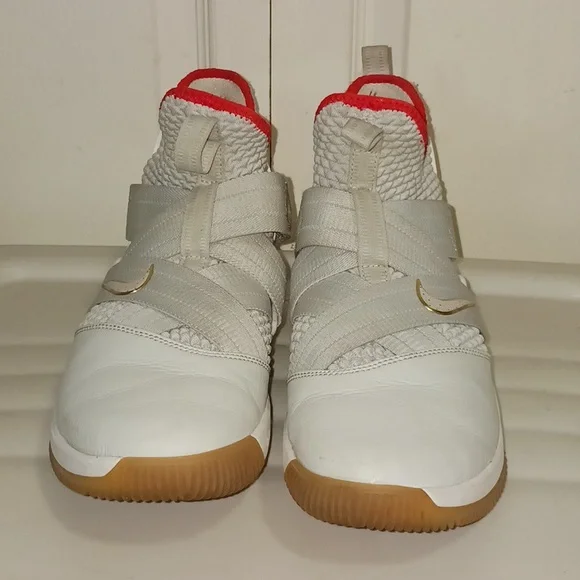Nike LeBron "Soldier" 12 EP "Light Bone" - 8.5 - red/off-white/gold - Picture 3 of 15